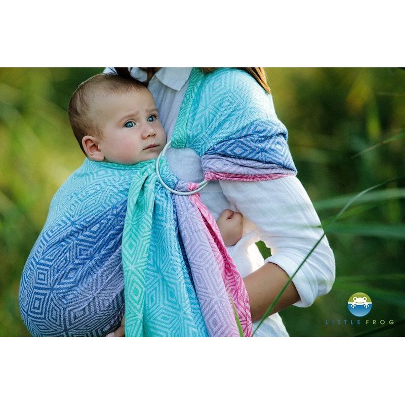 LITTLE FROG RING SLING - AURORA CUBE - L - LITTLE FROG /BELOVED SLINGS RING SLING - ŠÁTKY