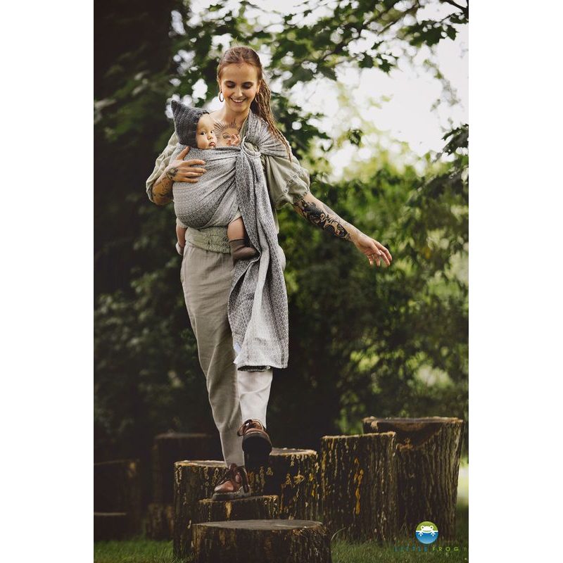 LITTLE FROG RING SLING - LOVELY FOG - S (1,7 M) - LITTLE FROG /BELOVED SLINGS RING SLING - ŠÁTKY