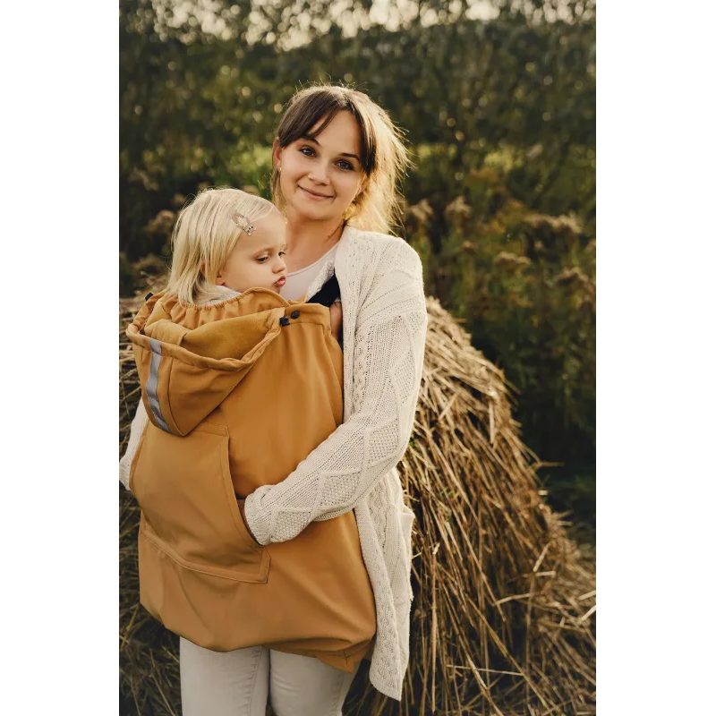 LITTLE FROG SOFTSHELLOVÁ ZATEPLOVACÍ KAPSA - MUSTARD - KAPSY LITTLE FROG - NOSÍCÍ OBLEČENÍ