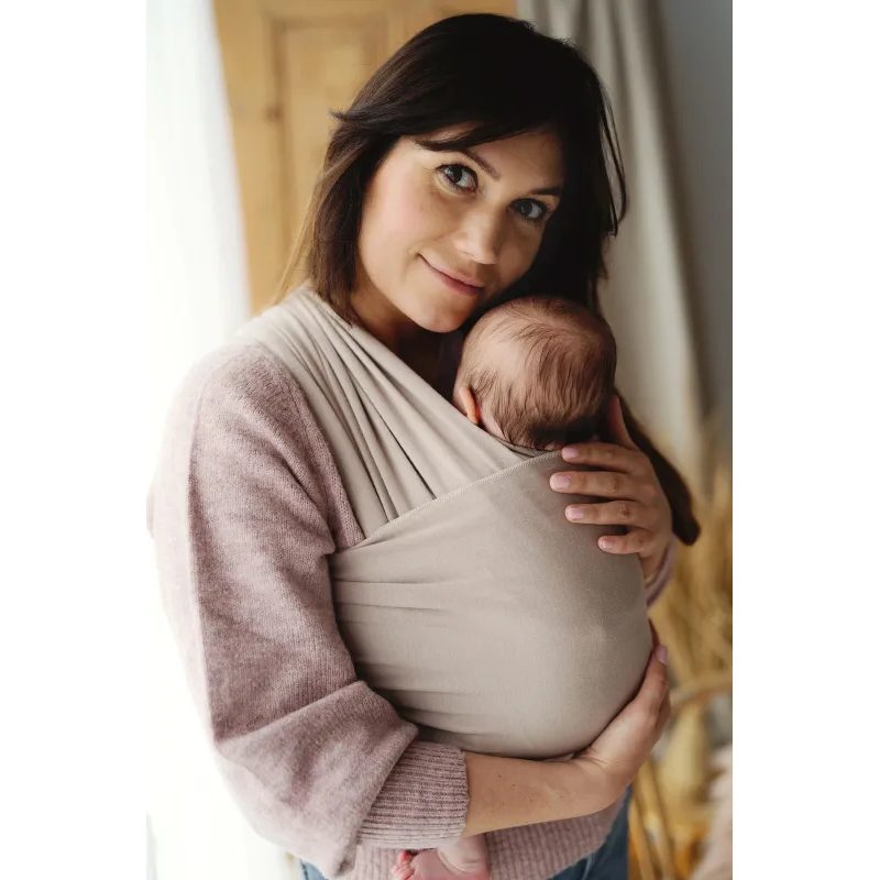 LITTLE FROG ELASTICKÝ ŠÁTEK NA NOŠENÍ MIMINEK - ROYAL BEIGE - LITTLE FROG - ŠÁTKY