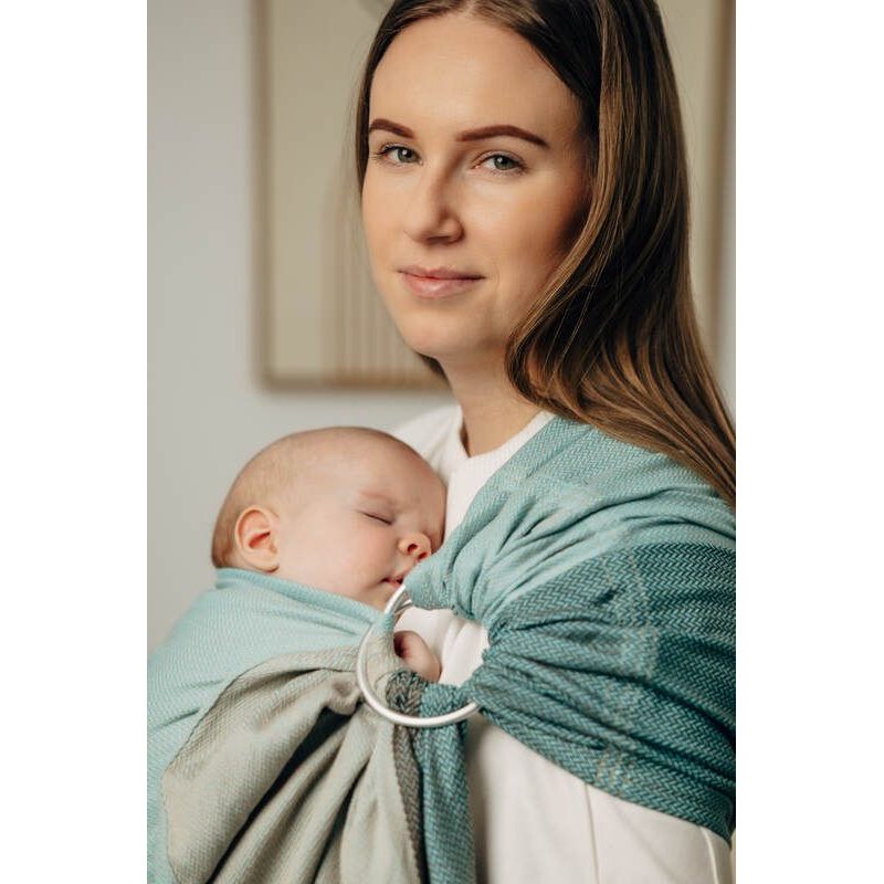 LENNY LAMB BASIC LINE RING SLING- LITTLE HERRINGBONE BABY MINT - STANDARD 1,8 M - LENNYLAMB RING SLING - ŠÁTKY