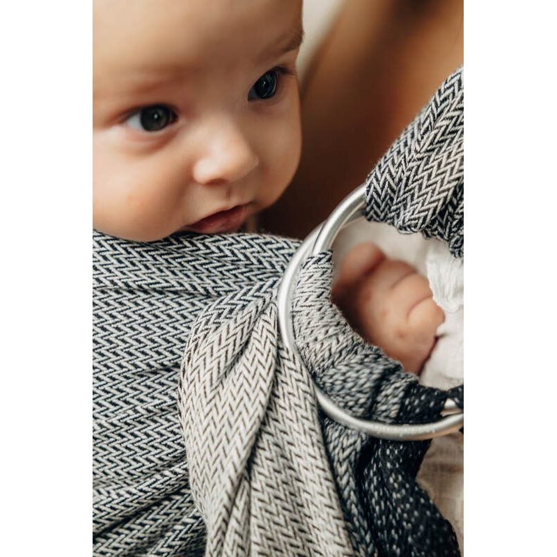 LENNY LAMB RING SLING - LITTLE HERRINGBONE OBMRE GREY - STANDARD 1.8M - LENNYLAMB RING SLING - ŠÁTKY