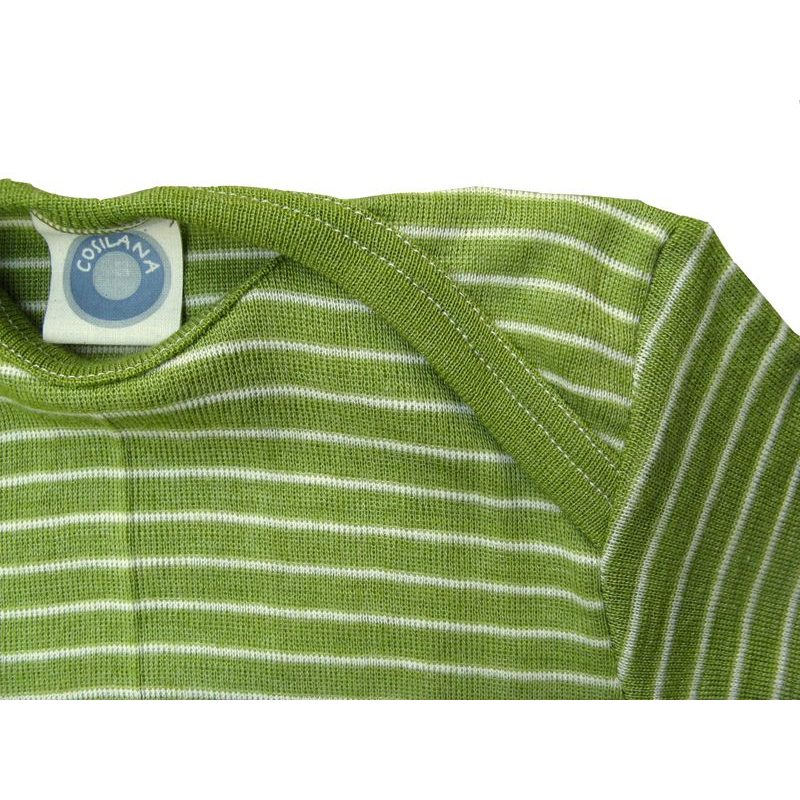 COSILANA - VLNA HEDVÁBÍ BODY KRÁTKÝ RUKÁV HRÁŠKOVĚ ZELENÝ PROUŽEK - BODY A TRIKA - OBLEČENÍ PRO DĚTI