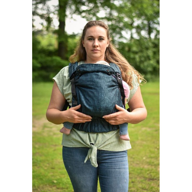 YARO HUG NOSÍTKO JEANS PETROL BLACK DELAVE LINEN + SLINTÁČKY - YARO HUG - NOSÍTKA