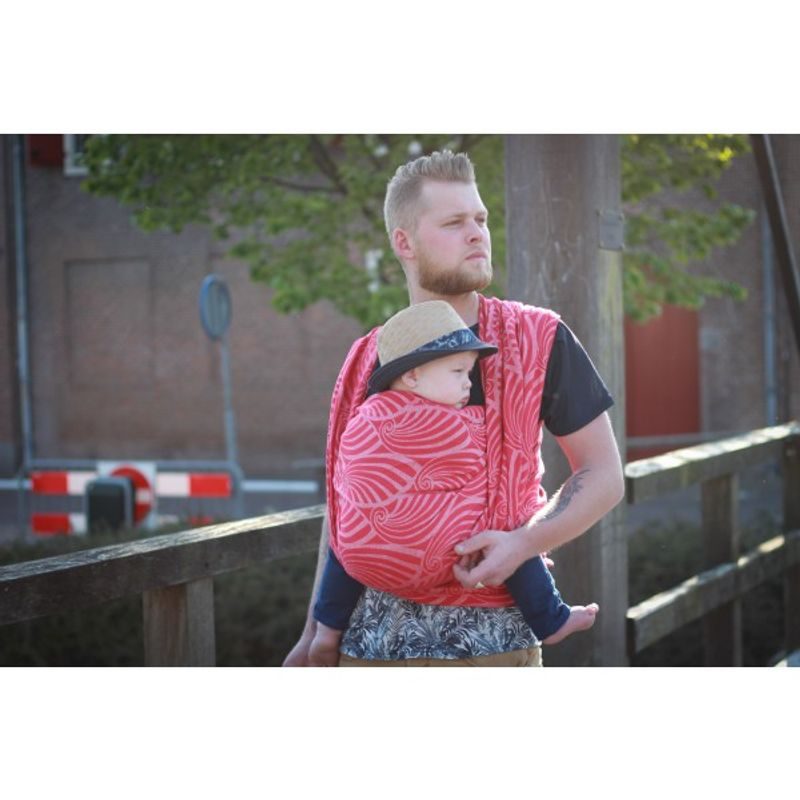 YARO DANDY RED WHITE HEMP - YARO SLINGS - ŠÁTKY