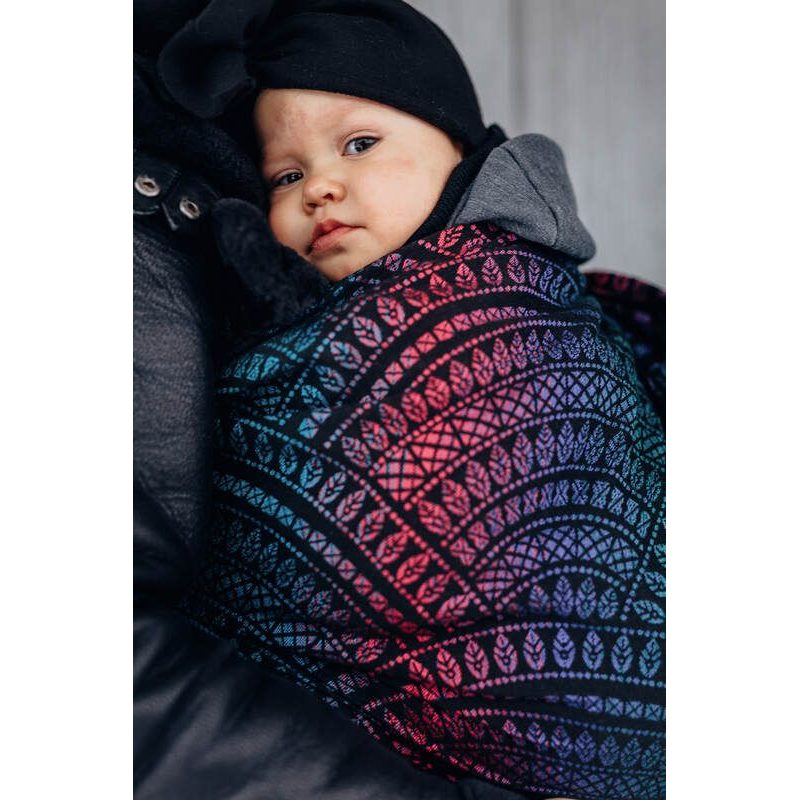 LENNY LAMB RING SLING (60% BAVLNA, 28% MERINO, 8% HEDVÁBÍ, 4% KAŠMÍR) - PEACOCK'S TAIL - BLACK OPAL - STANDARD 1,8 M - LENNYLAMB RING SLING - ŠÁTKY