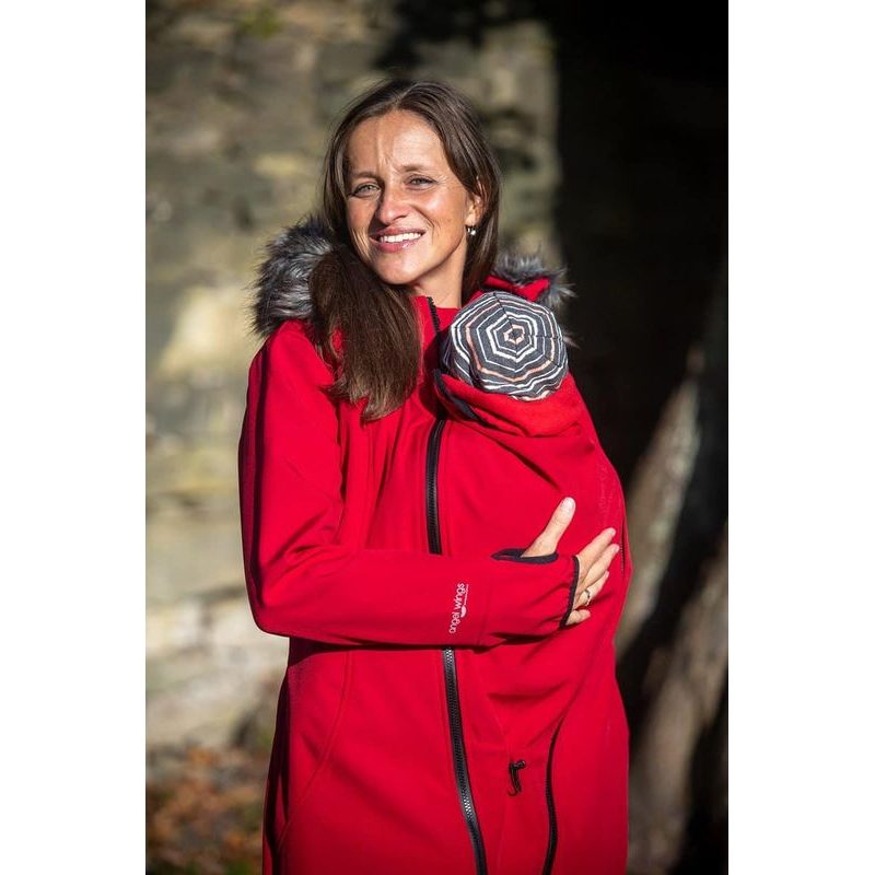 ANGEL WINGS SOFTSHELLOVÝ NOSÍCÍ KABÁT - ČERVENÝ - KABÁTY - NOSÍCÍ OBLEČENÍ