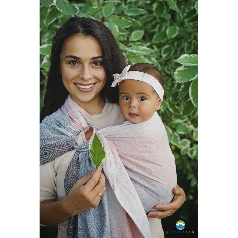 LITTLE FROG RING SLING - COTTON FOGGY CUBE - M (2,1 M) - LITTLE FROG /BELOVED SLINGS RING SLING - ŠÁTKY