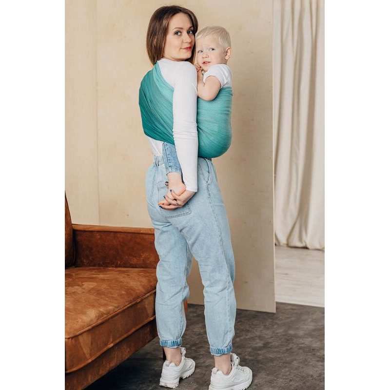 LENNY LAMB RING SLING - LITTLE HERRINGBONE OBMRE GREEN - STANDARD 1.8M - LENNYLAMB RING SLING - ŠÁTKY