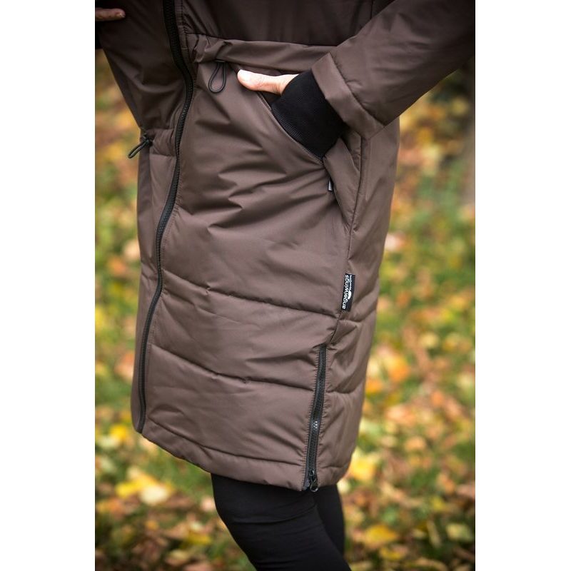 ANGEL WINGS DLOUHÁ ZIMNÍ BUNDA - HNĚDÁ - KABÁTY - NOSÍCÍ OBLEČENÍ