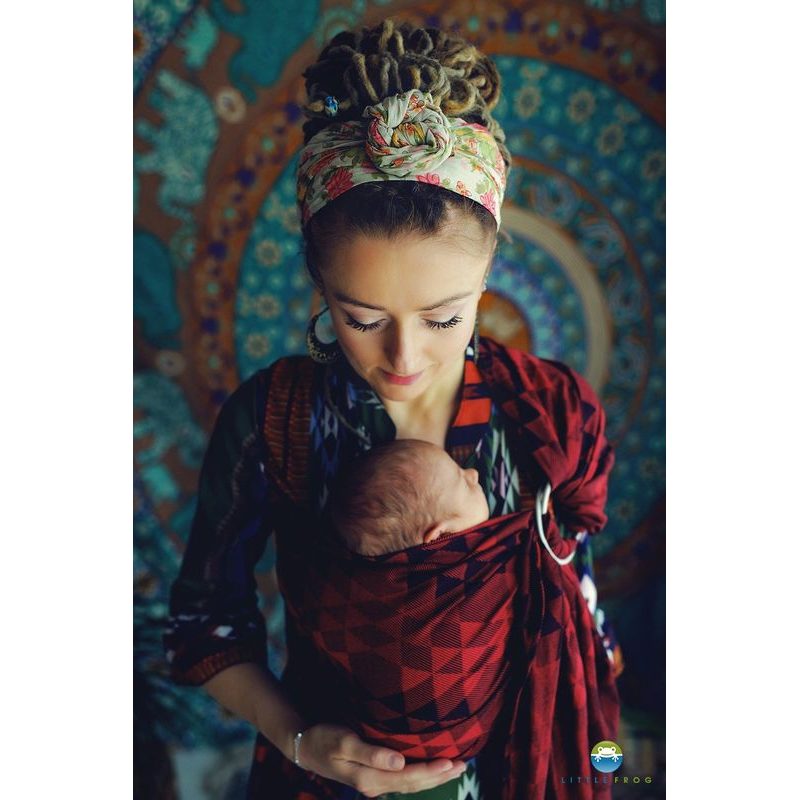 LITTLE FROG RING SLING - RUBY ILLUSION - S - LITTLE FROG /BELOVED SLINGS RING SLING - ŠÁTKY