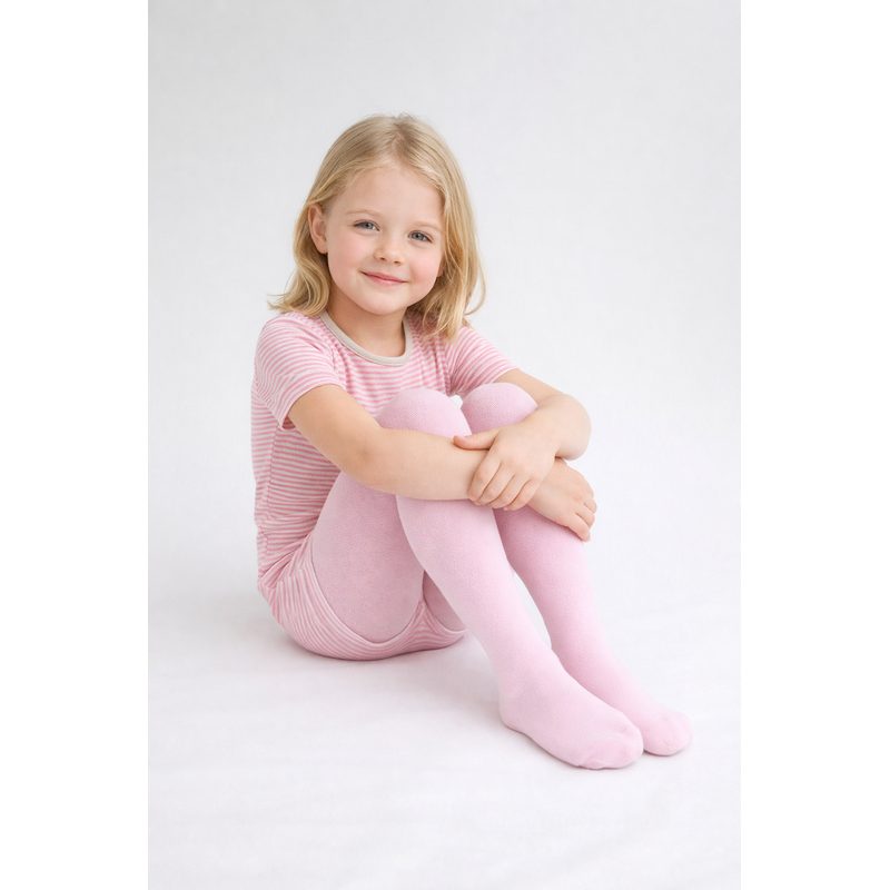 DESIGNSOCKS FROTÉ PUNČOCHY SVĚTLE RŮŽOVÉ  VELIKOST 7-8LET - SPODKY A LEGÍNY - OBLEČENÍ PRO DĚTI