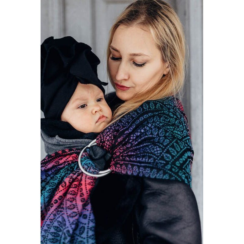 LENNY LAMB RING SLING (60% BAVLNA, 28% MERINO, 8% HEDVÁBÍ, 4% KAŠMÍR) - PEACOCK'S TAIL - BLACK OPAL - STANDARD 1,8 M - LENNYLAMB RING SLING - ŠÁTKY
