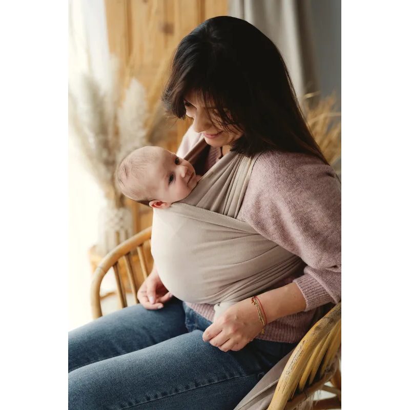 LITTLE FROG ELASTICKÝ ŠÁTEK NA NOŠENÍ MIMINEK - ROYAL BEIGE - LITTLE FROG - ŠÁTKY