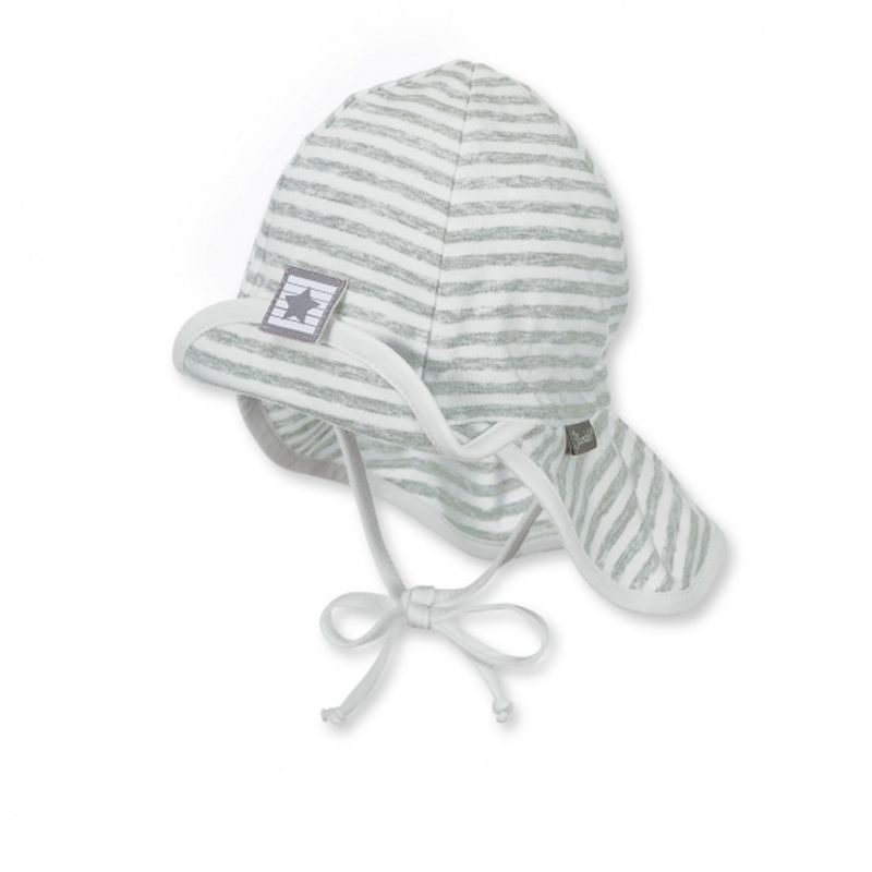 STERNTALER KŠILTOVKA ÚPLET - ŠEDÝ PROUŽEK - STERNTALER ČAPKY S UV FILTREM - OBLEČENÍ PRO DĚTI