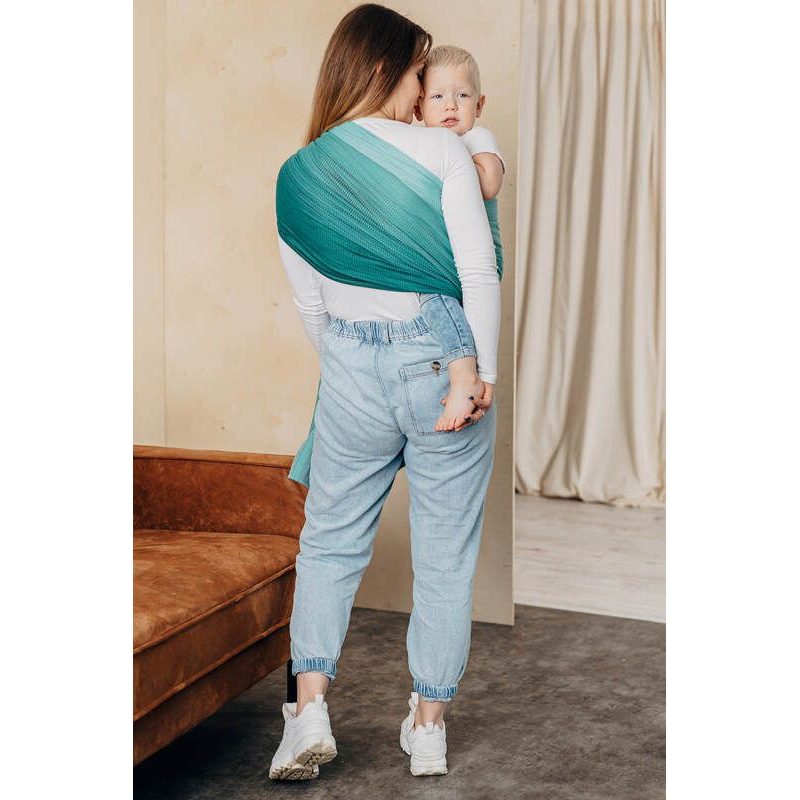 LENNY LAMB RING SLING - LITTLE HERRINGBONE OBMRE GREEN - STANDARD 1.8M - LENNYLAMB RING SLING - ŠÁTKY