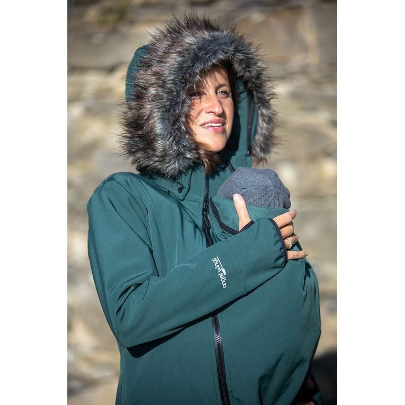 ANGEL WINGS SOFTSHELLOVÝ NOSÍCÍ KABÁT - TMAVĚ ZELENÝ - KABÁTY - NOSÍCÍ OBLEČENÍ