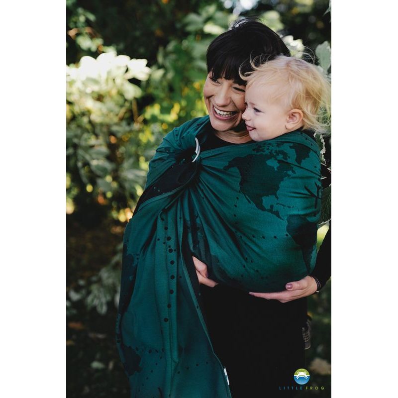 LITTLE FROG RING SLING - TEAL WANDERLUST - S (1,7 M) - LITTLE FROG /BELOVED SLINGS RING SLING - ŠÁTKY