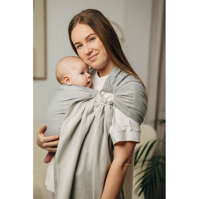 LENNY LAMB RING SLING - LITTLE HERRINGBONE GREY - STANDARD 1.8M - LENNYLAMB RING SLING - ŠÁTKY