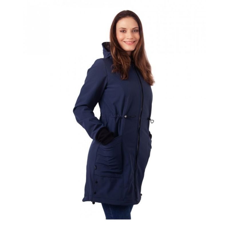 SOFTSHELLOVÁ TĚHOTENSKÁ A NOSÍCÍ BUNDA ANDREA - TMAVĚ MODRÁ - JOŽÁNEK NOSÍCÍ OBLEČENÍ - NOSÍCÍ OBLEČENÍ