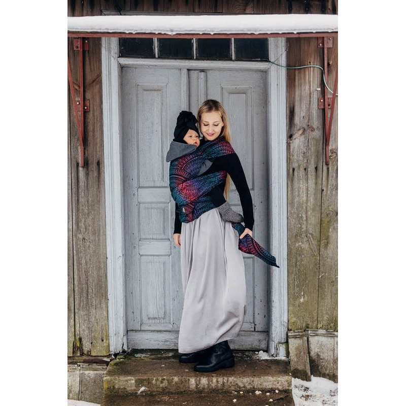 LENNYHYBRID NOSÍTKO STANDARD - PEACOCK'S TAIL - BLACK OPAL (MERINO, HEDVÁBÍ, KAŠMÍR) - LENNYHYBRID - NOSÍTKA