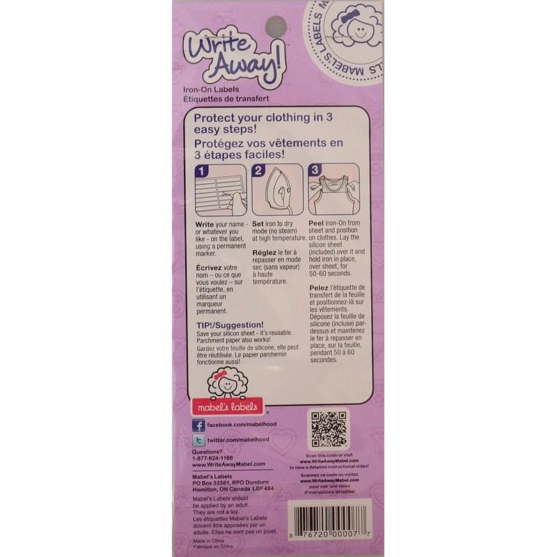 MABEL´S LABELS NAŽEHLOVACÍ PURPLE 28KS - MABELS LABELS POPISOVATELNÉ ŠTÍTKY - DĚTSKÉ ZBOŽÍ