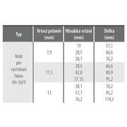 NOŽE PRO VYVRTÁVACÍ HLAVU, STOPKA PR. 12 MM. SADA 9-DÍLŮ (VH-50) - PRO STROJE PROMA - KOVOOBRÁBĚCÍ STROJE