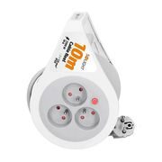 BUBEN VNITŘNÍ 3Z, 10M, 3 X 1,0MM2, 14X12X20,5CM, Ø14CM, ŠEDÝ KABEL - PRODLUŽOVACÍ KABELY - PŘÍSLUŠENSTVÍ