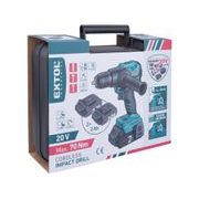 EXTOL INDUSTRIAL VRTACÍ ŠROUBOVÁK AKU S PŘÍKLEPEM SHARE20V, 70NM, BRUSHLESS, 2AH (2×), 8791804 - AKU ŠROUBOVÁK 18V - 20V - AKU NÁŘADÍ
