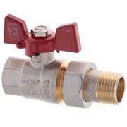 KULOVÝ KOHOUT SE ŠROUBENÍM, PŘÍMÝ, MOTÝL, ČERVENÝ, KR.227 1/2"FM | KR.227 1/2"FM PROCRAFT - PŘÍSLUŠENSTVÍ (KOHOUTY, ŠROUBENÍ,...) - SANITA