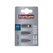 FORTUM HROT PLOCHÝ SADA 3KS, 7X25MM, S2, 4741107 - STANDARDNÍ BITY PŘÍMÉ - PŘÍSLUŠENSTVÍ
