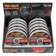 SADA ŘEZNÝCH KOTOUČŮ PROCRAFT CD125X1.0B | CD125X1.0B PROCRAFT - ŘEZNÝ KOTOUČ 125 MM - PŘÍSLUŠENSTVÍ