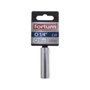 FORTUM HLAVICE NÁSTRČNÁ PRODLOUŽENA 1/4", 12MM, L 50MM, 4701525 - NÁSTRČNÉ HLAVICE, OŘECHY - RUČNÍ NÁŘADÍ