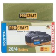 BATERIE AKUMULÁTOROVÁ 20V LI-ION, 4000MAH PROCRAFT 20/4 INDUSTRIAL | 20/4 INDUSTRIAL PROCRAFT - PŘÍSLUŠENSTVÍ PROCRAFT - NÁHRADNÍ DÍLY