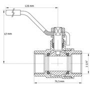 KULOVÝ KOHOUT PÁKOVÝ ČERVENÝ, KR.214 1¼"FF | KR.214 1¼"FF PROCRAFT - PŘÍSLUŠENSTVÍ (KOHOUTY, ŠROUBENÍ,...) - SANITA