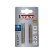 FORTUM HROT KŘÍŽOVÝ POZIDRIV, SADA 2KS, PZ 3X50MM,TITAN. ÚPRAVA, S2, 4741383 - STANDARDNÍ BITY PZ - PŘÍSLUŠENSTVÍ