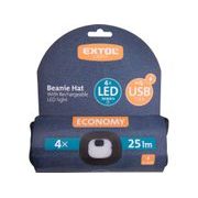 EXTOL LIGHT ČEPICE S ČELOVKOU 4X25LM, USB NABÍJENÍ, TMAVĚ MODRÁ, ECONOMY, UNIVERZÁLNÍ VELIKOST, 100% ACRYL, 43456 - ČEPICE, KŠILTOVKY, PONOŽKY A JINÉ - PŘÍSLUŠENSTVÍ