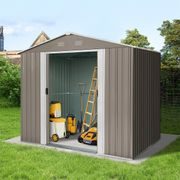 RIWALL PRO RMSA 6X8 BROWN ZAHRADNÍ DOMEK KOVOVÝ 2,4 X 1,7 M SE SEDLOVOU STŘECHOU HNĚDÝ - ZAHRADNÍ DOMKY - DŮM A DOMÁCNOST, ELEKTRO..