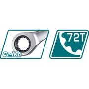TOTAL KLÍČE RÁČNOVÉ OČKOPLOCHÉ, SADA 6KS, 8-17MM, INDUSTRIAL, CRMO, THT102RK566 - KLÍČE OČKO-RÁČNA/OTEVŘENÝ - RUČNÍ NÁŘADÍ