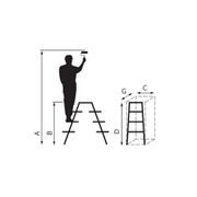 SCHŮDKY OBOUSTRANNÉ DRABEST, 125KG, 2X3 STUPNĚ - ŽEBŘÍKY, SCHŮDKY, LEŠENÍ - DÍLNA A GARÁŽ