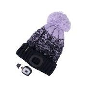 EXTOL LIGHT ČEPICE S ČELOVKOU 4X45LM, USB NABÍJENÍ, TMAVĚ MODRÁ/FIALOVÁ S BAMBULÍ, UNIVERZÁLNÍ VELIKOST, 100% ACRYL, 43466 - ČEPICE, KŠILTOVKY, PONOŽKY A JINÉ - PŘÍSLUŠENSTVÍ