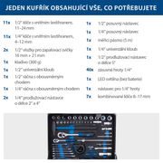 SCHEPPACH TB 200 HLINÍKOVÝ KUFR S NÁŘADÍM, 141 DÍLŮ - SADY NÁŘADÍ - RUČNÍ NÁŘADÍ