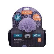 EXTOL LIGHT ČEPICE S ČELOVKOU 4X45LM, USB NABÍJENÍ, TMAVĚ MODRÁ/FIALOVÁ S BAMBULÍ, UNIVERZÁLNÍ VELIKOST, 100% ACRYL, 43466 - ČEPICE, KŠILTOVKY, PONOŽKY A JINÉ - PŘÍSLUŠENSTVÍ