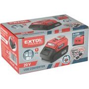 EXTOL PREMIUM NABÍJEČKA AKU PRO USB ZAŘÍZENÍ, SE SVĚTLEM, SHARE20V, BEZ BATERIE, 5V/2A, 8891896 - EXTOL SHARE20V - AKU NÁŘADÍ - AKU NÁŘADÍ