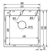 NEREZOVÝ DŘEZ MIXXUS MH5050 DECOR GRAPHITE SE SIFONEM, GRAFITOVÝ | MH5050 DECOR GRAPHITE MIXXUS - DŘEZY - SANITA