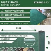 STÍNÍCÍ TKANINA 2,0X25M, 150G/M2, UV, STÍNĚNÍ 85% - ZAHRADNÍ TEXTILIE, TKANINY - ZAHRADA