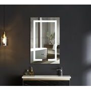 KOUPELNOVÉ ZRCADLO S LED OSVĚTLENÍM, PROTIZAMLŽOVACÍ FUNKCÍ, REGULACÍ JASU A HODINKAMI, MR06-60×80 H | MR06-60×80 HARD PROCRAFT - ZRCADLA - SANITA