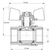 KULOVÝ KOHOUT MOTÝL ČERVENÝ, KR.217 1"FF | KR.217 1"FF PROCRAFT - PŘÍSLUŠENSTVÍ (KOHOUTY, ŠROUBENÍ,...) - SANITA
