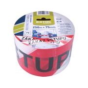 EXTOL CRAFT PÁSKA VÝSTRAŽNÁ ČERVENO-BÍLÁ, 75MM X 250M, PE, S NÁPISEM ZÁKAZ VSTUPU PO CELÉ DÉLCE PÁSKY, 9568 - ODVÍJEČE A LEPÍCÍ PÁSKY - DÍLNA A GARÁŽ