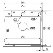 NEREZOVÝ DŘEZ MIXXUS MH5045 GRAPHITE SE SIFONEM, GRAFITOVÝ | MH5045 GRAPHITE MIXXUS - DŘEZY - SANITA